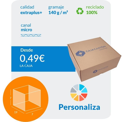 Caja de Cartón Automontable con tapa incorporada Personalizada microcanal 19 x 7 - Foto 2