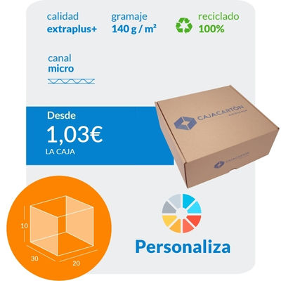 Caja de Cartón Automontable Personalizada con tapa incorporada 30 x 20 x 10 cm - Foto 2