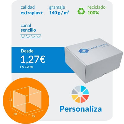 Caja de Cartón Automontable Personalizada con tapa incorporada 30 x 29 x 11 cm - Foto 2