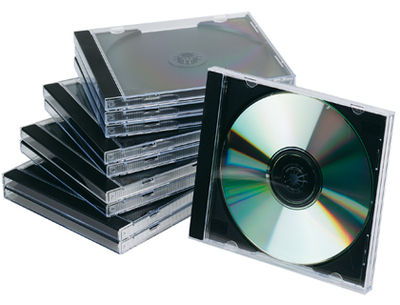 Caja de CD q-connect -con interior negro -pack de 10 unidades