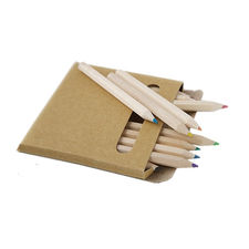 Caja de lápices de color de madera