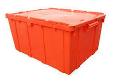 Caja de polietileno de bisagras con tapa con capacidad de carga de 35 kilos