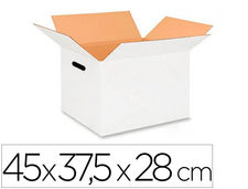 Caja para embalar q-connect blanca con asas doble canal 450X280 mm