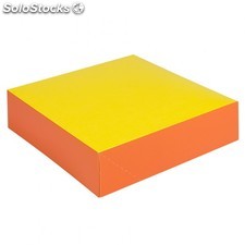 Caja pastelería naranja&amp;limón 16x16x5 cm carton