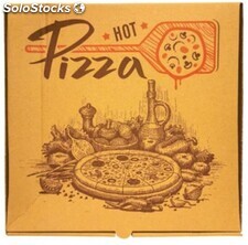 Caja pizza 28x28x3,5 cm, carton kraft