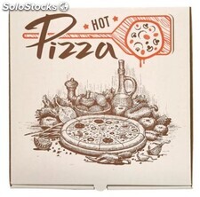 Caja pizza 32x32x3,5 cm, carton blanco