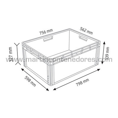 Caja plástica 800x600x340/327 mm - Foto 5