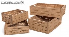 Caja plastico plegable efecto madera