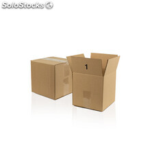 Cajas de cartón canal sencillo con 4 solapas, tamaño 200 x 200 x 200 mm