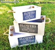 Cajas de Madera Vintage Flowers