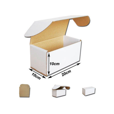 Cajas Postales Automontables Blancas de cartón canal simple 20 x10 x 10 cm