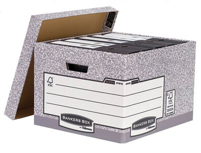 Cajon fellowes carton reciclado para almacenamiento de archivo capacidad 4 cajas