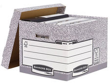 Cajon fellowes carton reciclado para almacenamiento de archivo capacidad 4 cajas