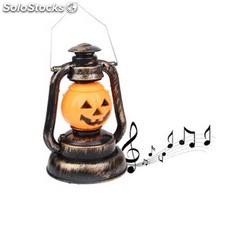 Calabaza de Halloween de la linterna con luz LED y sonido de miedo
