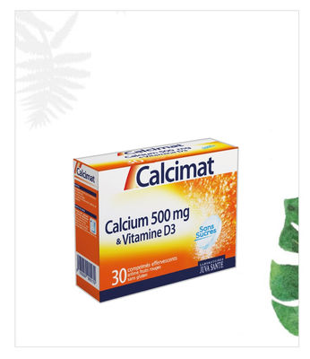 Calcium 500 mg vitamine d3 sans sucre 30 comprimés