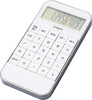 Calculadora blanca detalles metálicos en forma de móvil