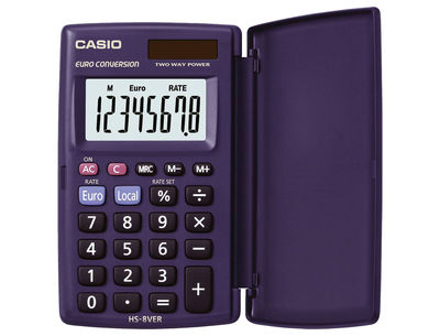 Calculadora casio hs-8ver bolsillo 8 digitos conversion moneda con tapa color - Foto 2