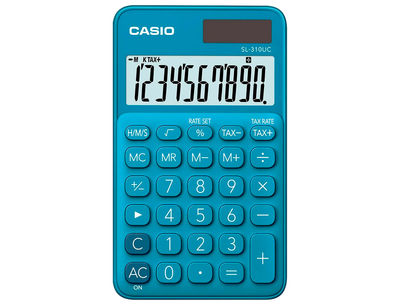 Calculadora casio sl-310uc-bu bolsillo 10 digitos tax +/- tecla doble cero color - Foto 2