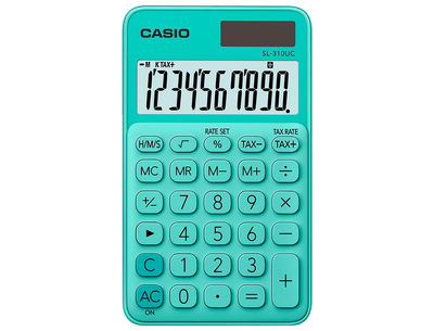 Calculadora casio sl-310uc-gn bolsillo 10 digitos tax +/- tecla doble cero color - Foto 2