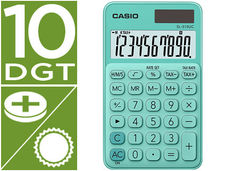 Calculadora casio sl-310uc-gn bolsillo 10 digitos tax +/- tecla doble cero color