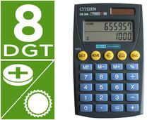 Calculadora citizen bolsillo de-200 euro 8 digitos doble pantalla negra en