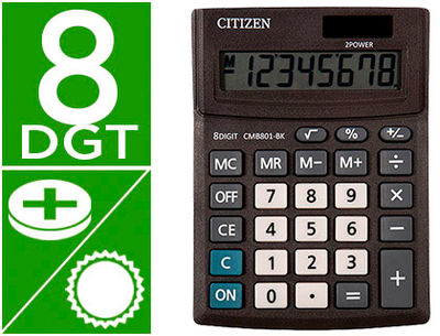 Calculadora citizen sobremesa business line eco eficiente solar y pilas 8