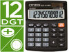 Calculadora citizen sobremesa sdc-812 bn eco eficiente solar y a pilas 12