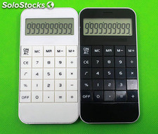 calculadora de forma teléfono celular blanco y negro