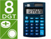 Calculadora liderpapel bolsillo xf06 8 digitos solar y pilas color azul 98x62x8