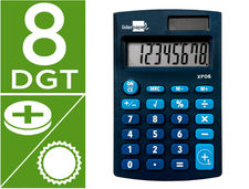 Calculadora liderpapel bolsillo xf06 8 digitos solar y pilas color azul 98x62x8