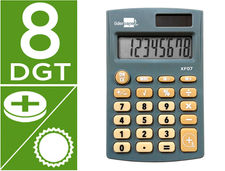 Calculadora liderpapel bolsillo xf07 8 digitos solar y pilas color gris 98x62x8