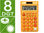 Calculadora liderpapel bolsillo xf10 8 digitos solar y pilas color naranja - 1