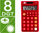 Calculadora liderpapel bolsillo xf11 8 digitos solar y pilas color rojo 115x65x8 - 1