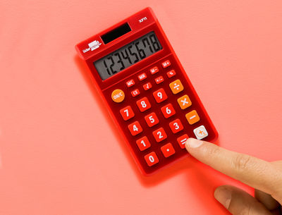 Calculadora liderpapel bolsillo xf11 8 digitos solar y pilas color rojo 115x65x8 - Foto 4