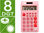 Calculadora liderpapel bolsillo xf12 8 digitos solar y pilas color rosa 115x65x8 - 1