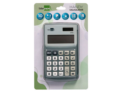 Calculadora liderpapel bolsillo xf15 10 digitos con tapa solar y pilas color - Foto 2