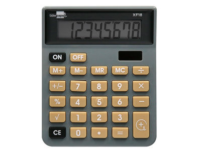 Calculadora liderpapel sobremesa xf18 8 digitos solar y pilas color gris - Foto 3