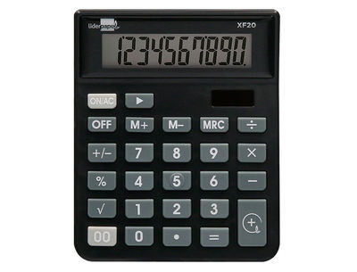 Calculadora liderpapel sobremesa xf20 10 digitos solar y pilas color negro - Foto 3