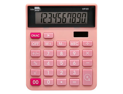 Calculadora liderpapel sobremesa xf23 10 digitos solar y pilas color rosa - Foto 3