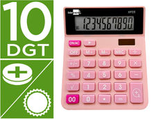 Calculadora liderpapel sobremesa xf23 10 digitos solar y pilas color rosa