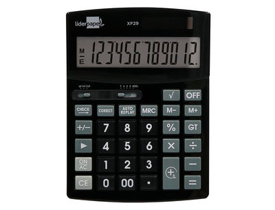 Calculadora liderpapel sobremesa xf29 12 digitos solar y pilas color negro - Foto 3