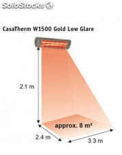 Calefactor halógeno por infrarrojo CasaTherm 70027 W1500 Gold LowGlare / 8 m2 / - Foto 2