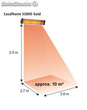 Calefactor halógeno por radiación infrarroja CasaTherm 71001 S1800 Gold - - Foto 2