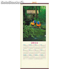 calendarios promocionales de desplazamiento de bambú pared imprimir su imagen