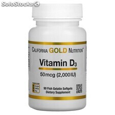 California Gold Nutrition Vitamine D3 -50 mcg (2000 IU) - 90 capsules
