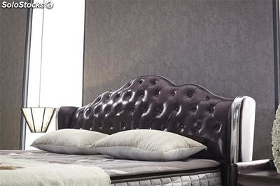 Cama americana, cama tapizada en cuero genuino modelo TR901 - Foto 2