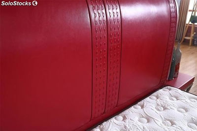 Cama americana, cama tapizada en cuero genuino modelo TR907