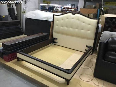 Cama americana, cama tapizada en cuero genuino modelo TR909 - Foto 3