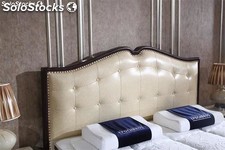 Cama americana, cama tapizada en cuero genuino modelo TR909