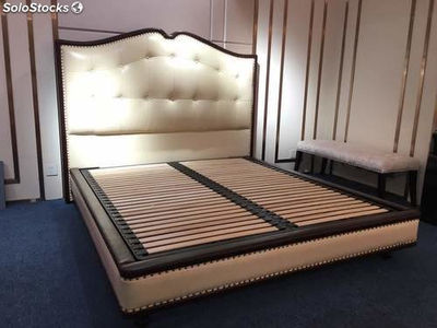 Cama americana, cama tapizada en cuero genuino modelo TR909 - Foto 2